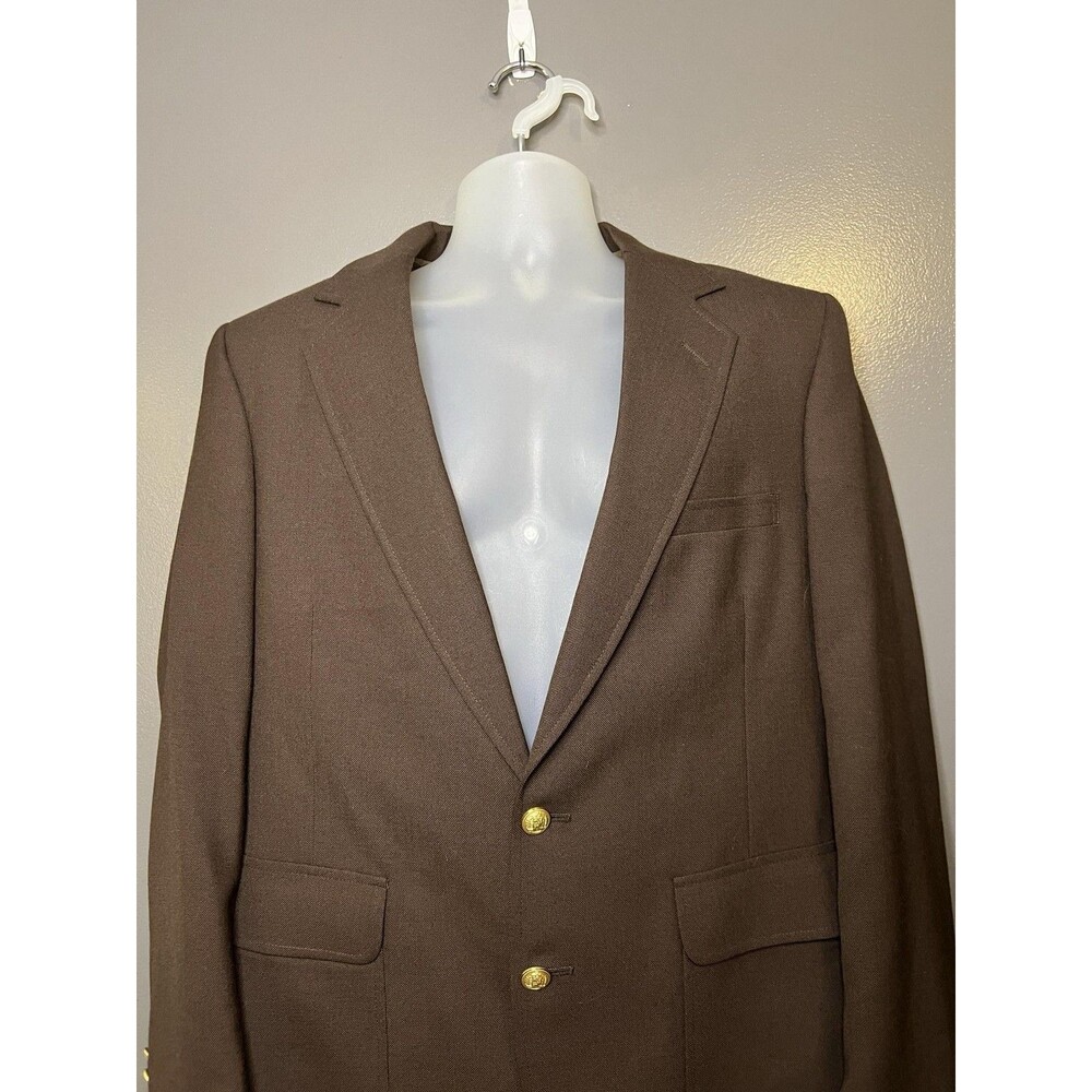 Vintage Hardwick Clothes Blazer Mens 42R Brown Two Button Lined Sport Coat USA